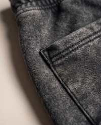 Close up of the patch pocket and mineral wash texture