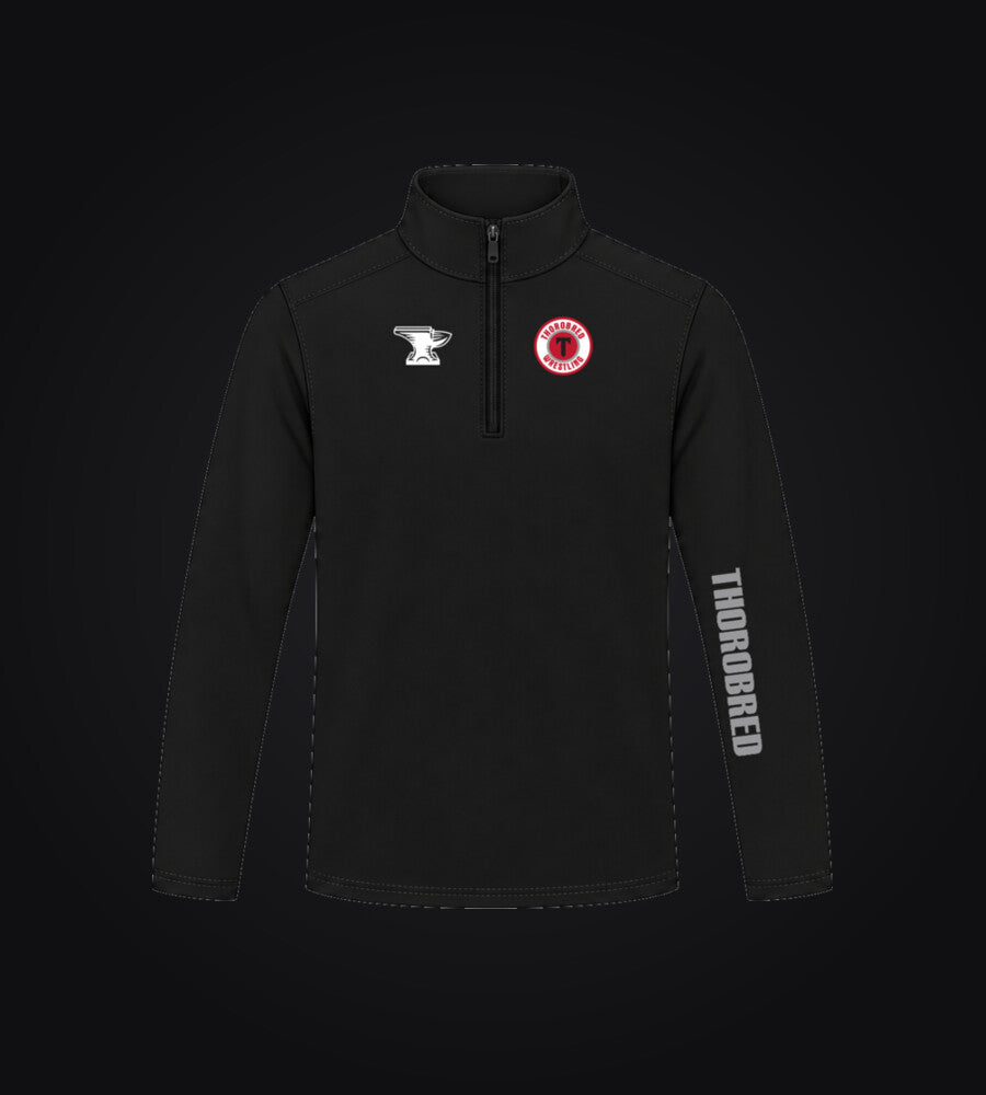 Thorobred black quarter zip with chest crest