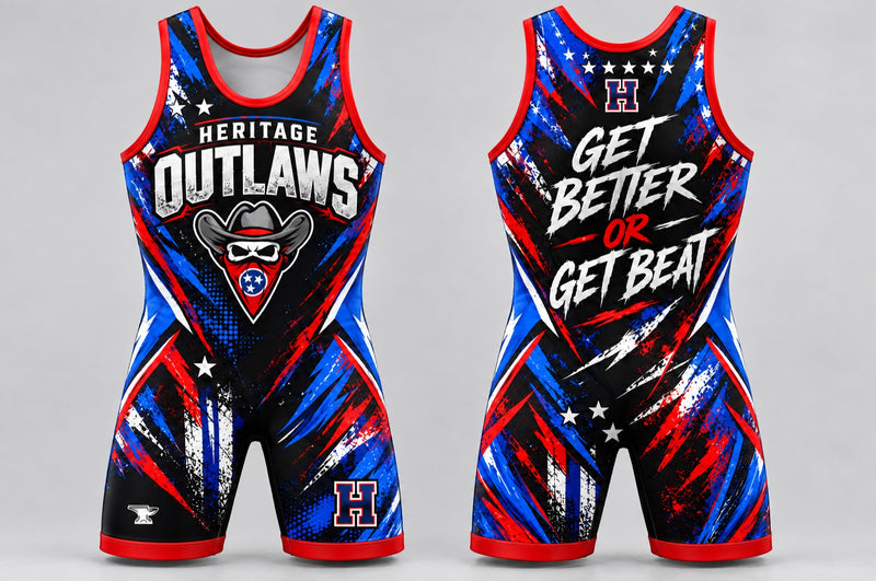 Heritage Outlaws singlet, front and back